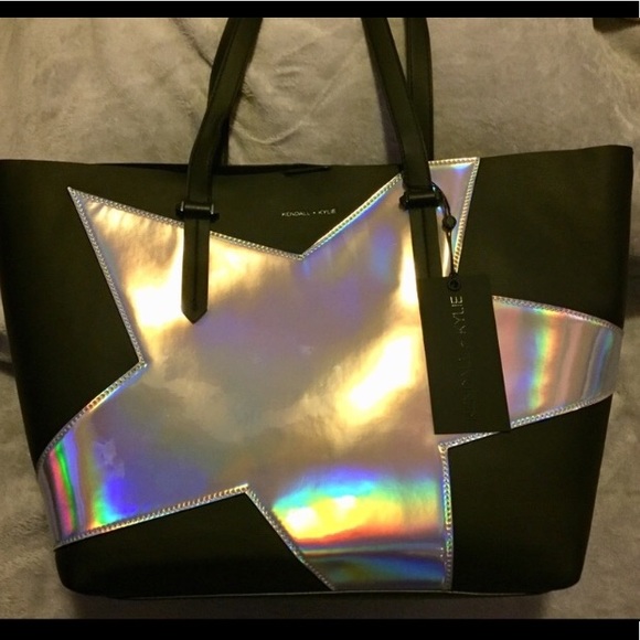 Kendall & Kylie Handbags - NWT Kendall & Kylie Metallic Star Black Tote